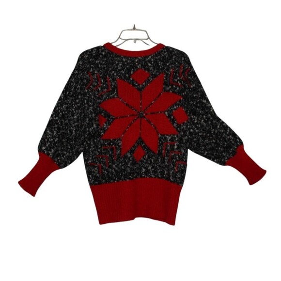 Vintage Reference Point Christmas Pullover Sweater Winter Poinsettia Women's Med - Picture 2 of 6
